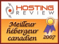 Meilleur hébergeur canadien 2007 Meilleur hébergeur canadien 2007