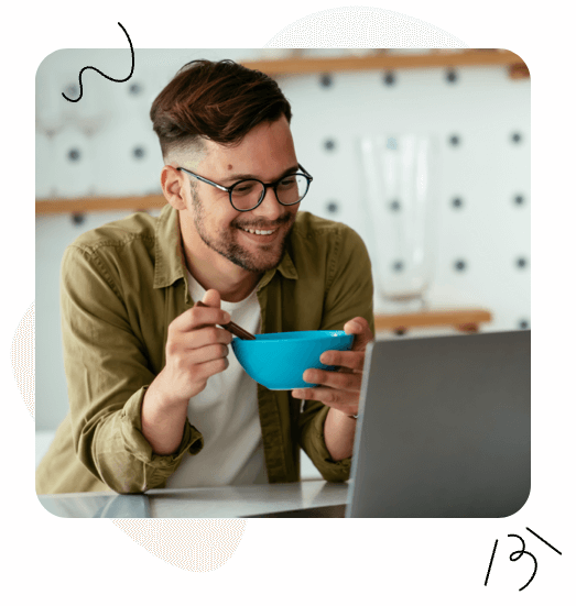 Guy holding Mug