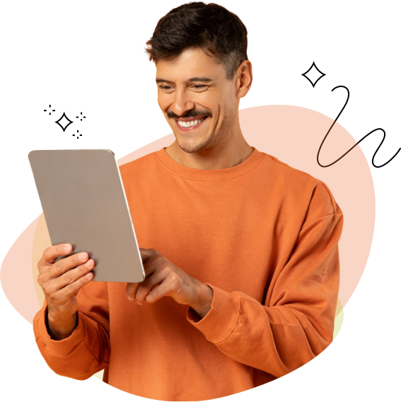 Guy Holding Tablet
