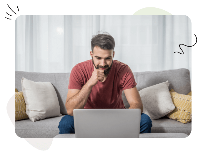 Guy in front of laptop