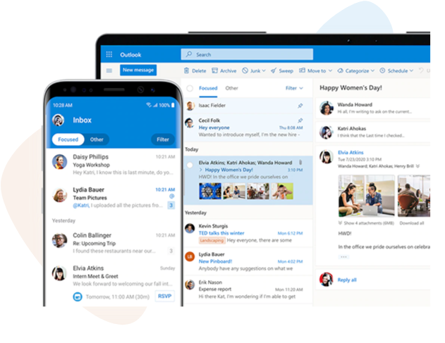 An illustration of Outlook user interface